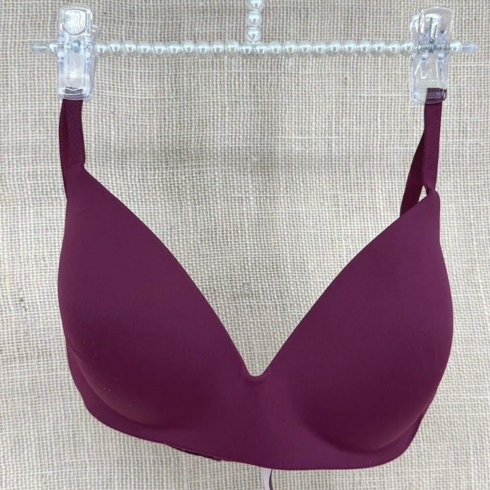 Victoria's Secret Wireless T-Shirt Bra Plum Burgundy 36D 365828-B6V